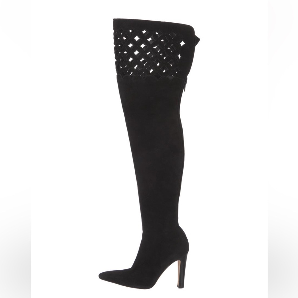 Manolo Blahnik Suede Over-The-Knee Boots